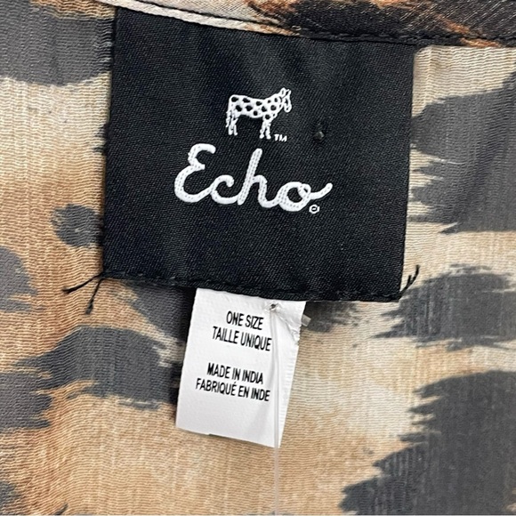 NWT Echo sheer leopard swim coverup breezy beach mini dress vacation - Picture 4 of 12